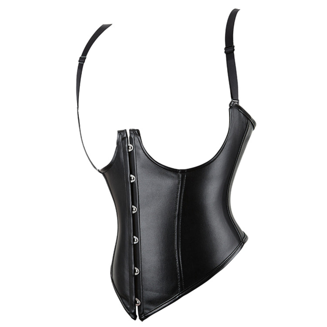 Leather Shaping Deep Underbust Corset | JAMSHAPE