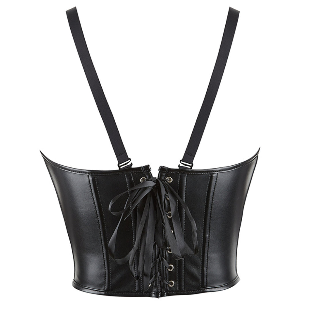 Leather Shaping Deep Underbust Corset | JAMSHAPE