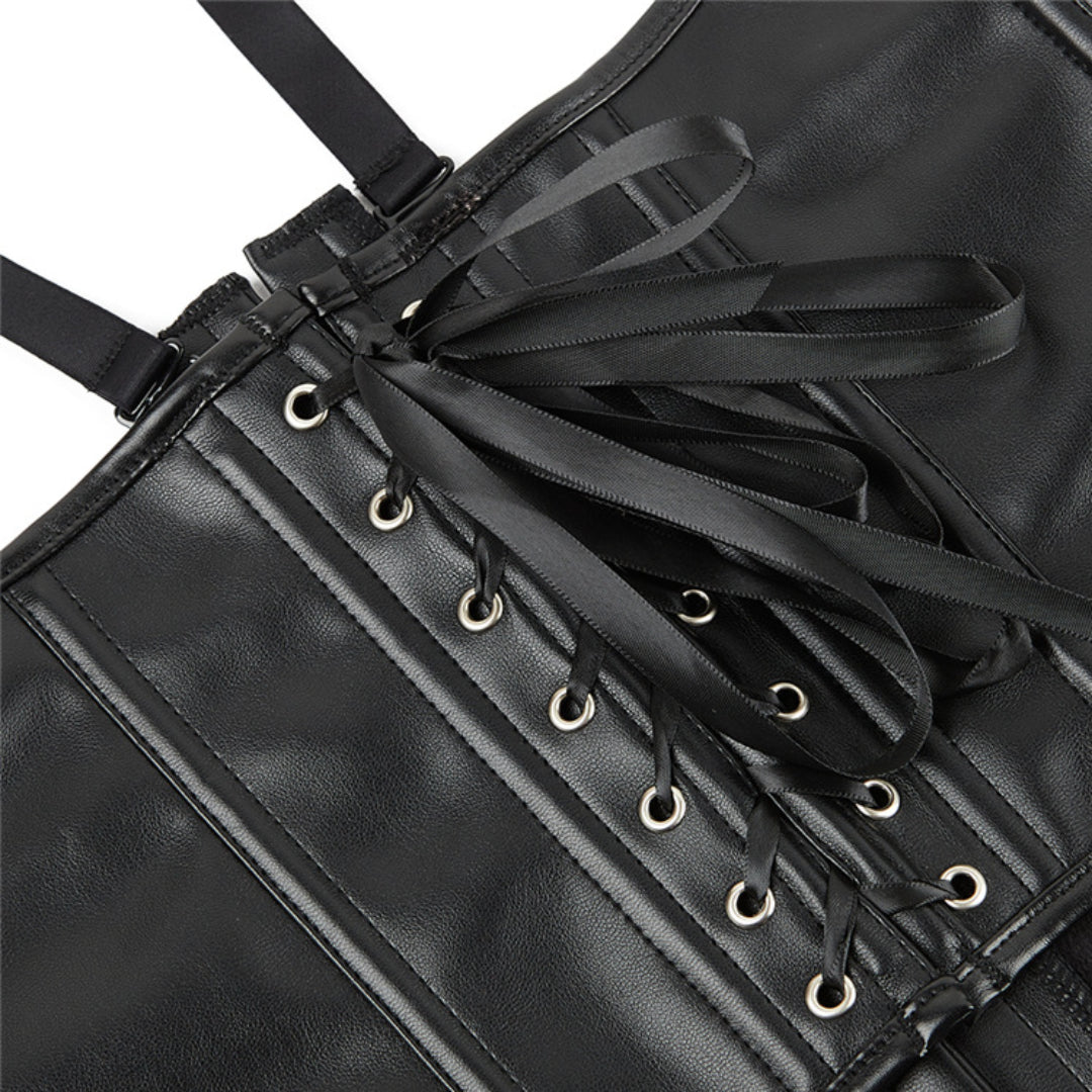 Leather Shaping Deep Underbust Corset | JAMSHAPE