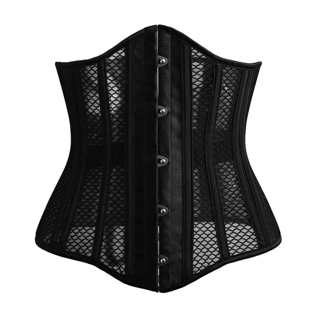 Steel Boned Lace Mesh Waist Trainer Underbust Corset | JAMSHAPE